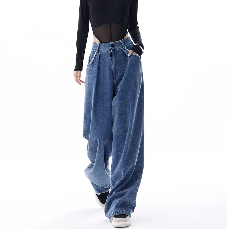 Уличная одежда WCFCX STUDIO в стиле Харадзюку модные женские джинсы ретро с высокой