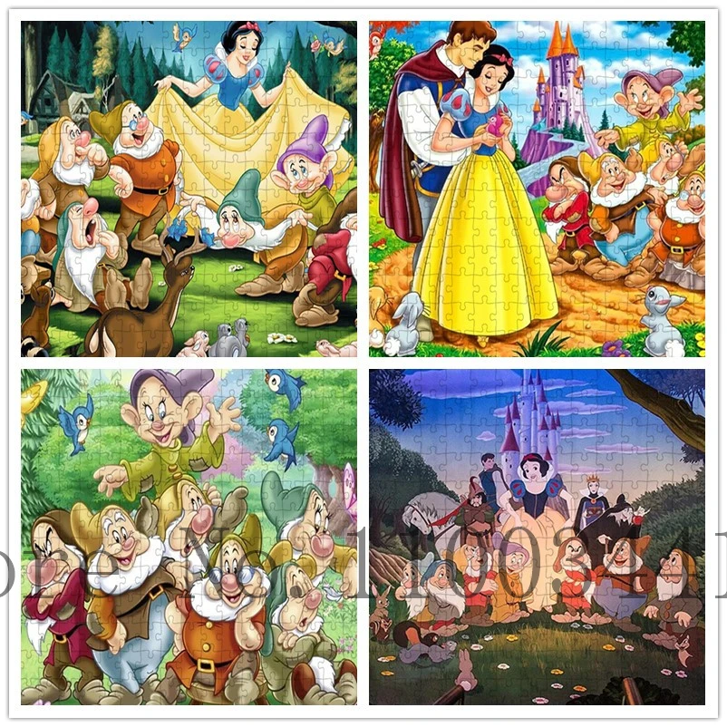 

Disney 300/500/1000 Pieces Snow White and The Seven Dwarfs Jigsaw Puzzle Cartoon Puzzles Children's Toys Diy Handmade Girl Gift