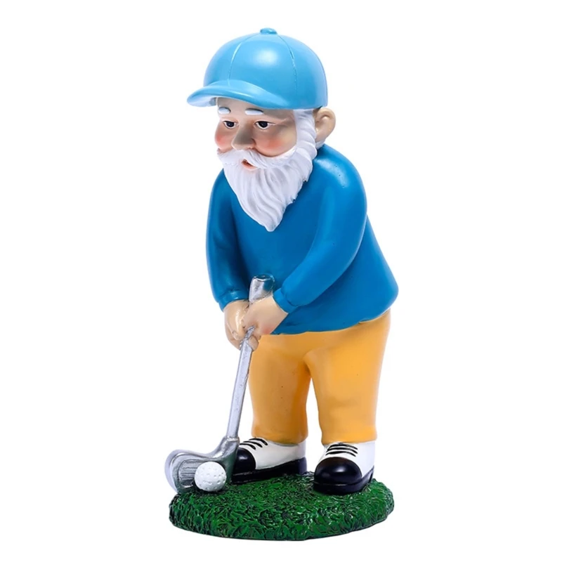 

Golfer Garden Gnomes Outdoor Figurine Hand-painted Funny Lawn Statue Decoration