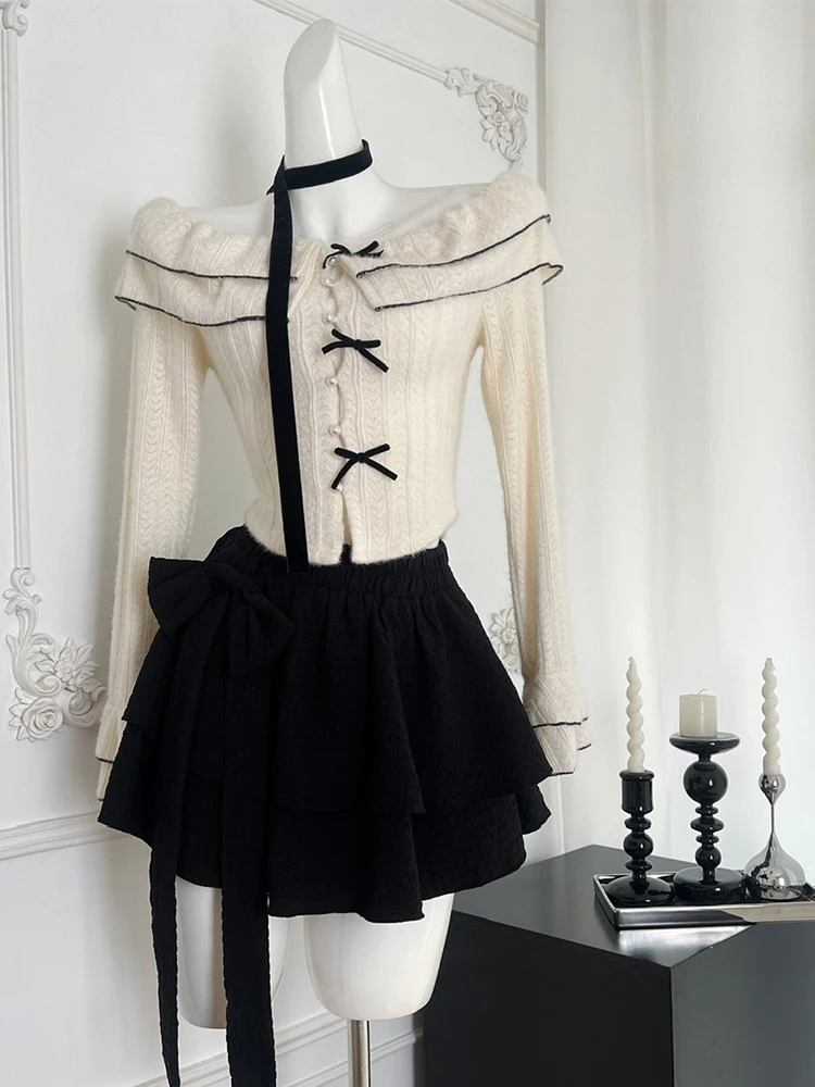 Осенне-зимняя Женская Кокетка Gyaru в Корейском стиле милая Эстетическая одежда