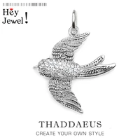 pendant swallow pave2019 new fashion glam 925 sterling silver jewelry europe style fashion accessorie gift for soul woman