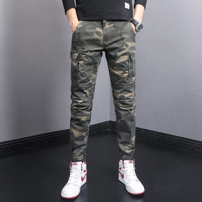 Streetwear Fashion Men Jeans Big Pocket Casual Cargo Pants Hombre Korean Style Hip Hop Joggers Men Camouflage Military Trousers