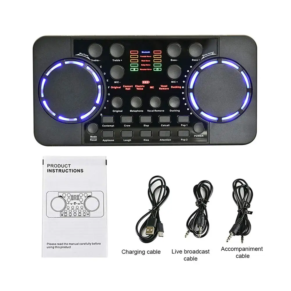 

Singing Live Broadcast Voice Changer Gaming Noise Reduction For Phone Computer Accessories 4.0 Sound Card Mixer Studio