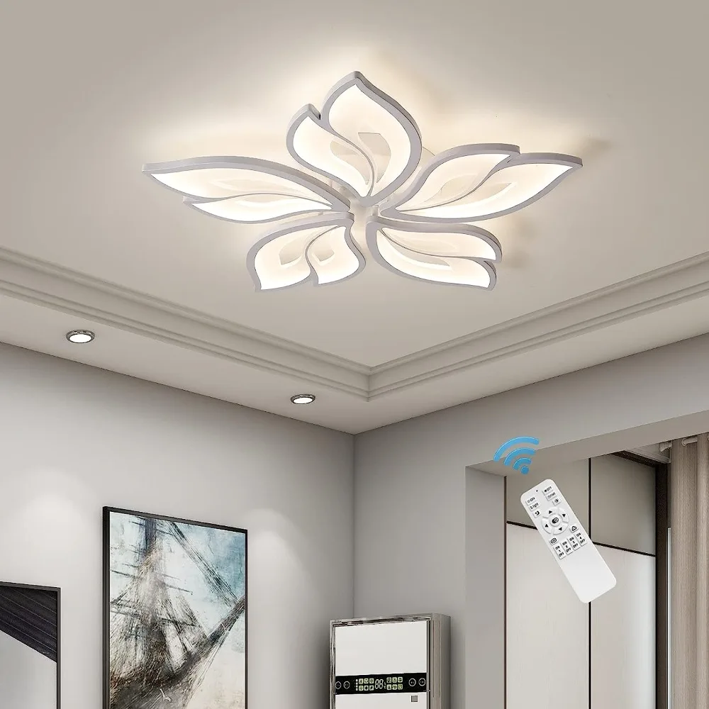 

Modern Ceiling Light,23.6” Dimmable LED Chandelier Flush Mount,For Living Room Dining Room Bedroom 60W, Remote Control, Acrylic