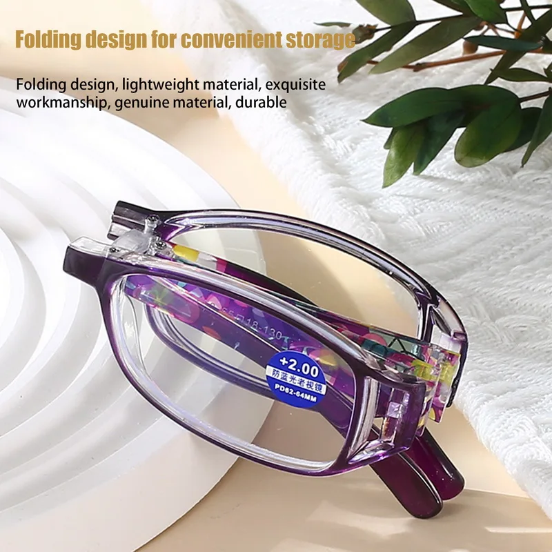 

Складные очки для чтения, для мужчин и женщин, с защитой от сисветильник света, многофокальные очки для дальнозоркости, с диоптриями от + 1,0 д...