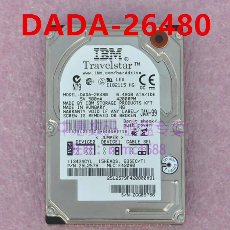 

Original 90% New Hard Disk For IBM 6.49GB IDE 2.5" 4200RPM 2MB Notebook HDD For DADA-26480