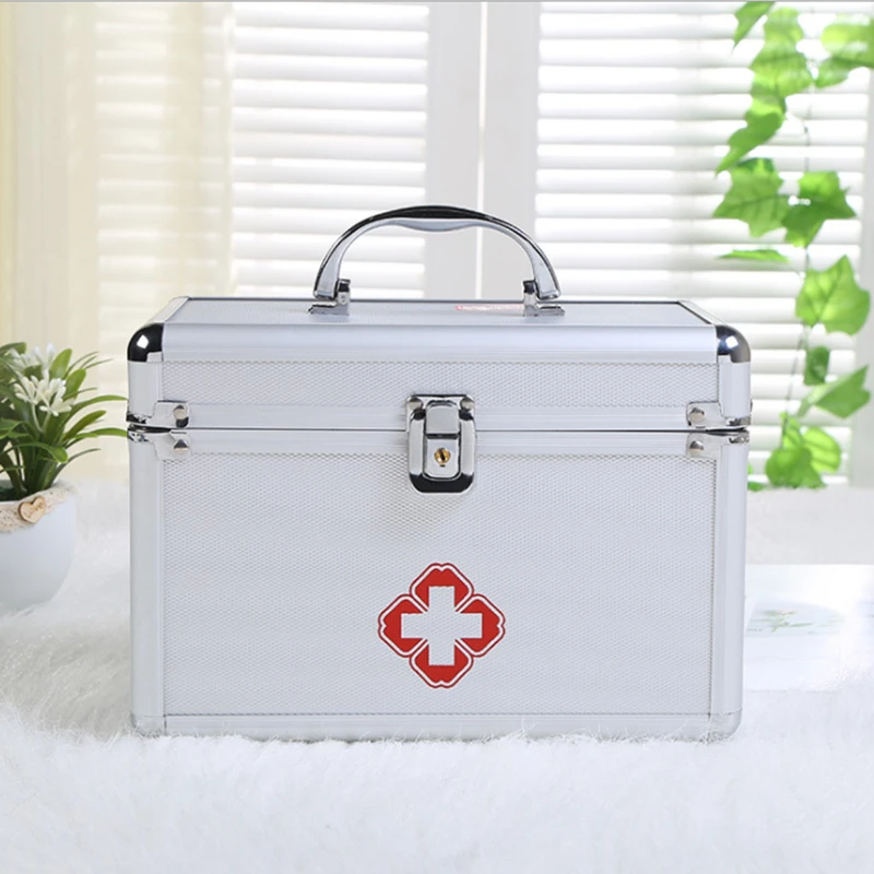 

Household aluminum medicine box medicine storage box portable first aid box Aluminum Storage Box