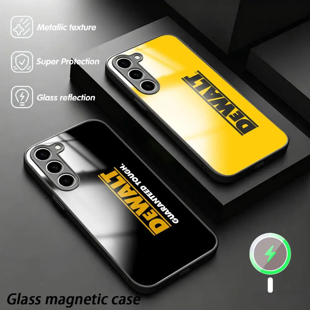 Фото Модный стильный чехол DeWalt для Samsung S26 S25 S24 S23 S22 S21 Plus Ultra Fold A, стеклянный магнитный чехол №2