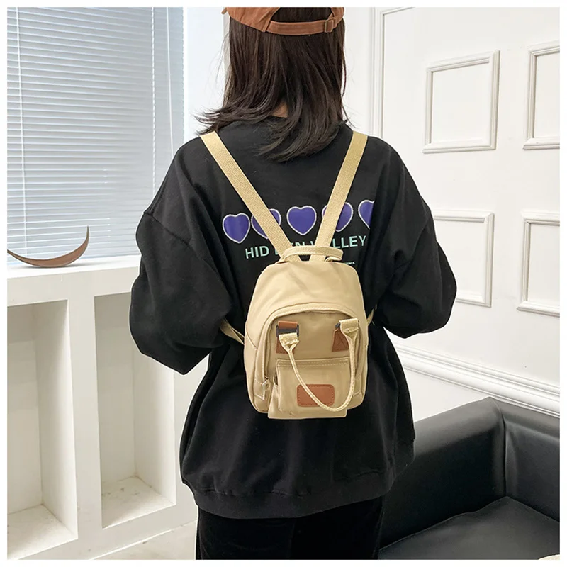 

2022 Mini Backpack Women's Fashion Lightweight Canvas Bag Student Travel Shopping Handbag Small backpack