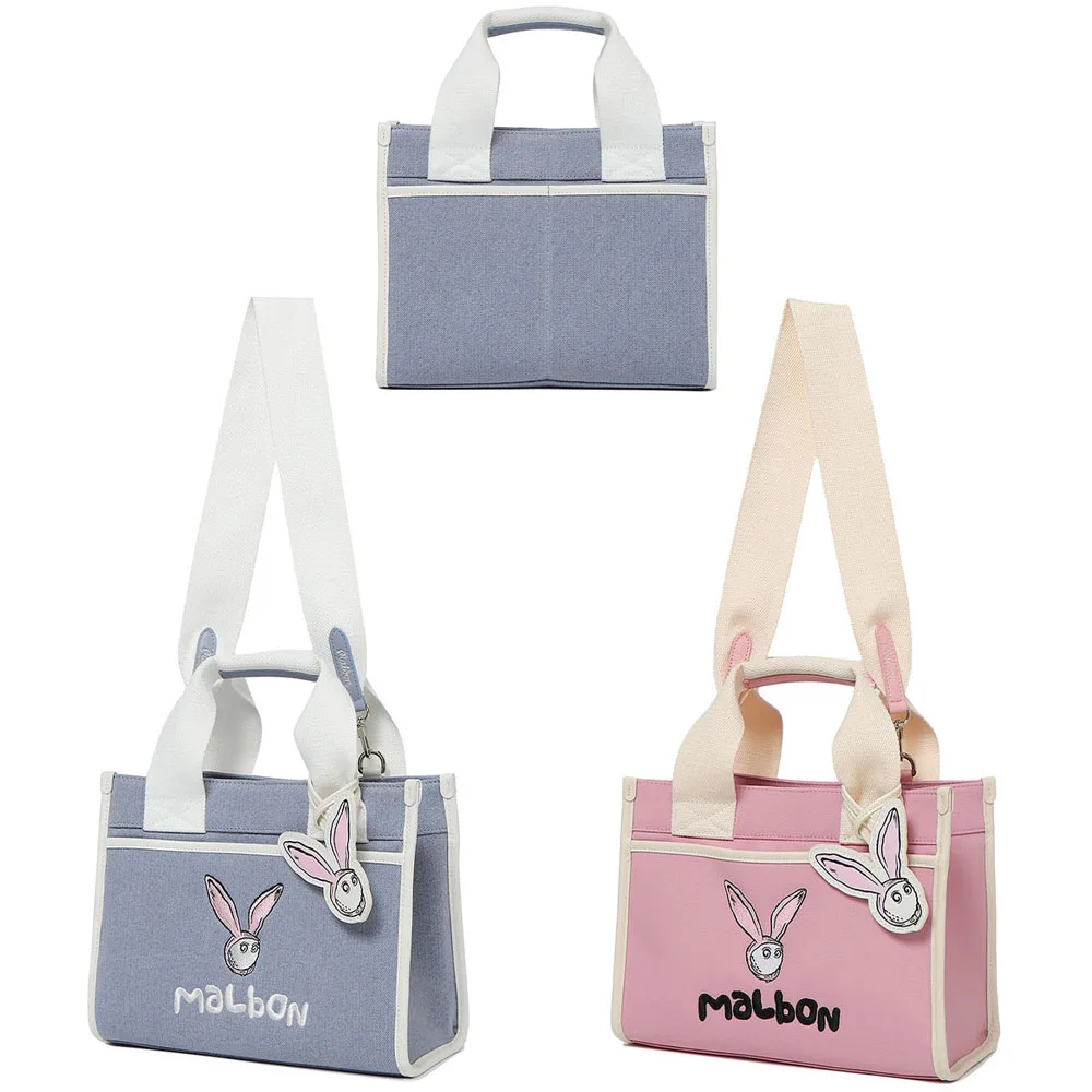 

MALBON GOLF New Women's Golf Bag Rabbit Pattern Square Fashion Handbag Outdoor Sports Canvas Tote Bag 골프 가방