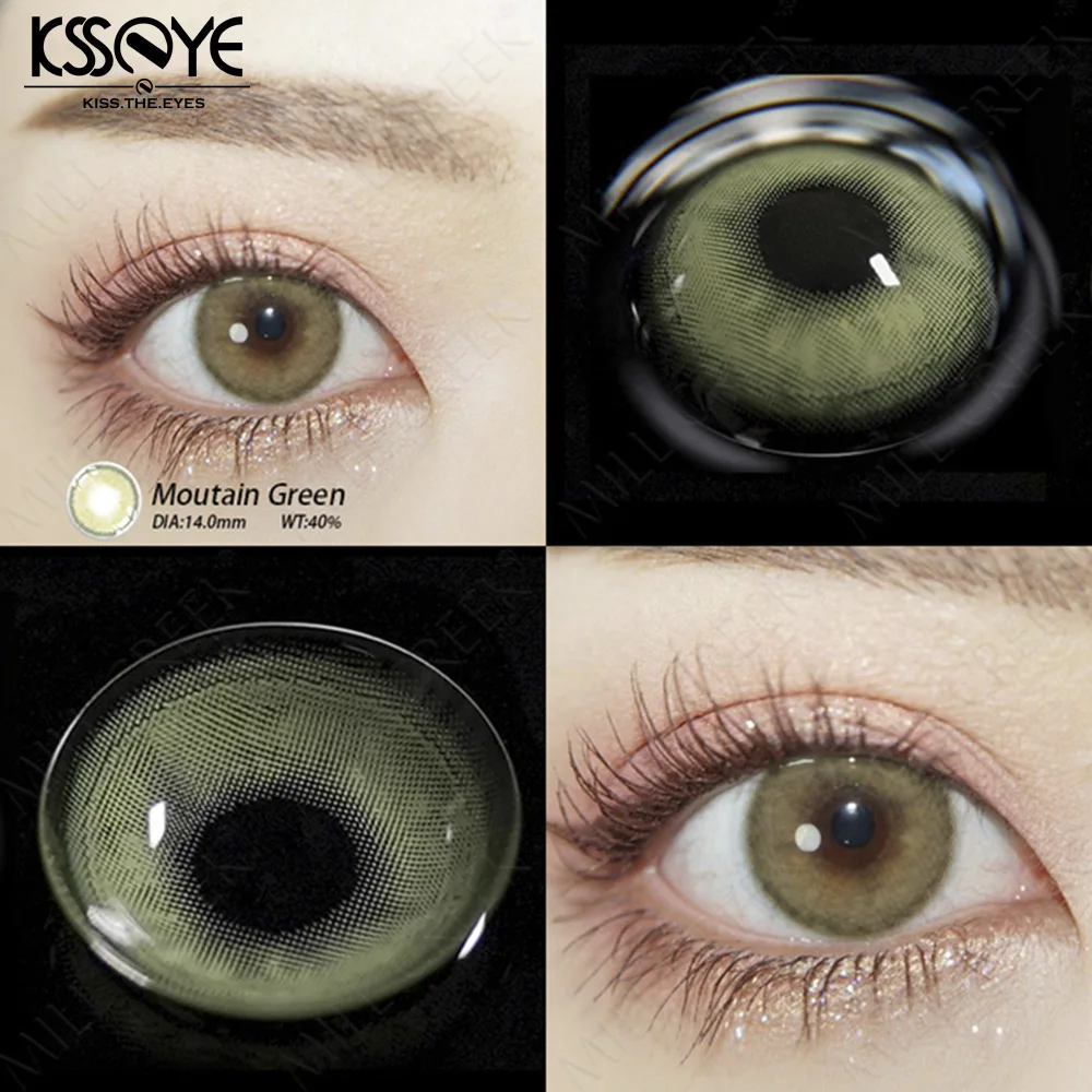

KSSEYE 1 Pair Color Contact Lenses for Eyes with Myopia Prescription Small Diameter 14.0mm Beauty Pupil Colored Lens Yearly Use