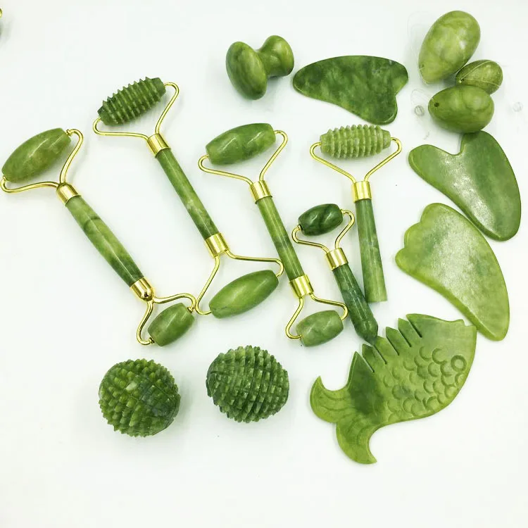 

Натуральный нефритовый ролик гуаша, массажер, инструмент для лица, скребок для гуаши, средство для ухода за кожей, инструмент для красоты и з...