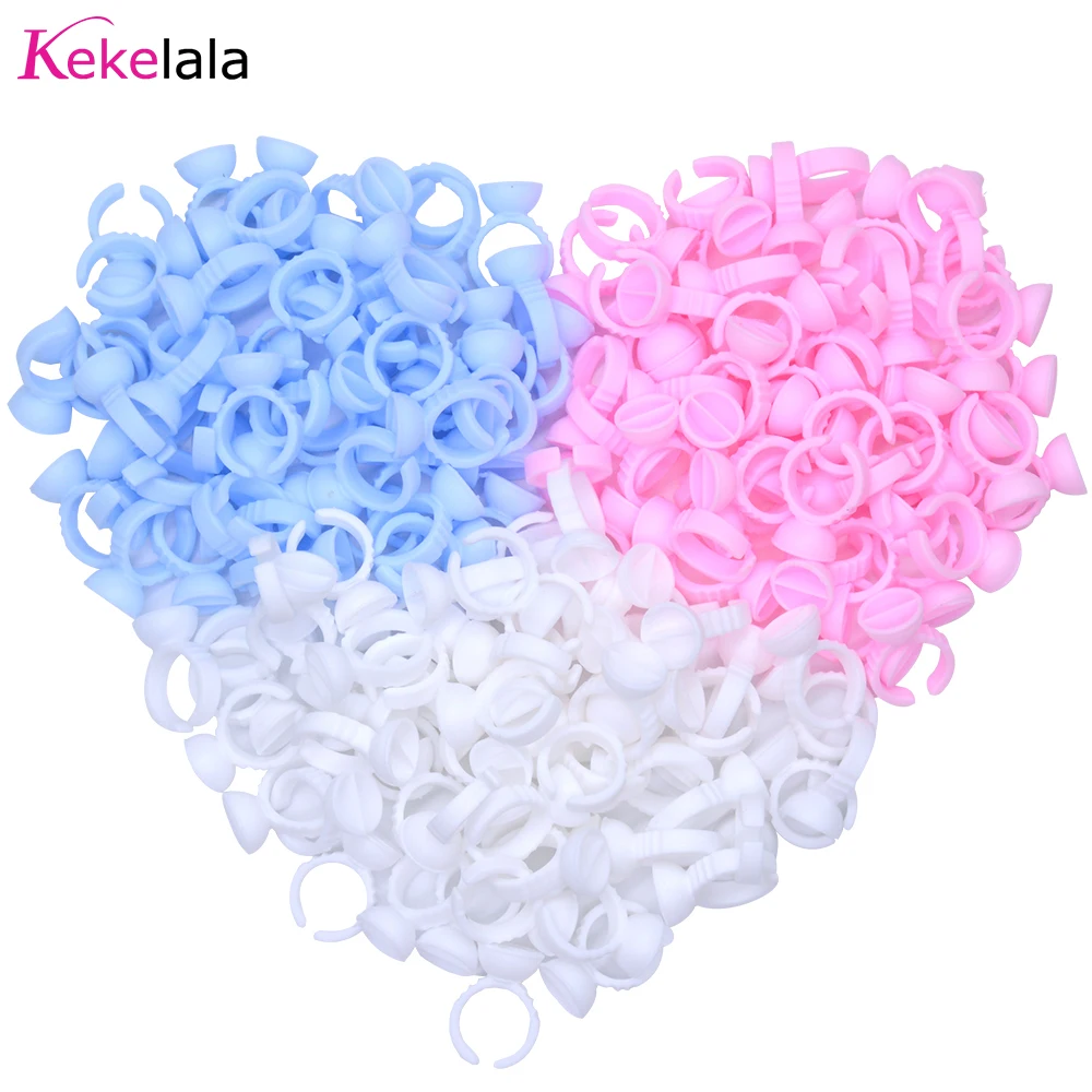 Kekelala 100 Шт. Белые Пластиковые Клейкие Кольца Для Наращивания Ресниц