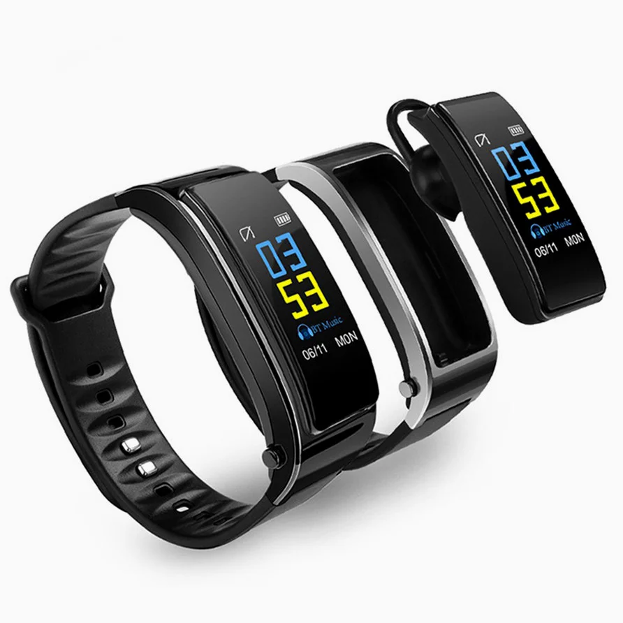 

New Bluetooth Y3 Fitness Bracelet Color Headset Talk Smartband Heart Rate Smartwatch Monitor Sports Watch for Women Tracker Man