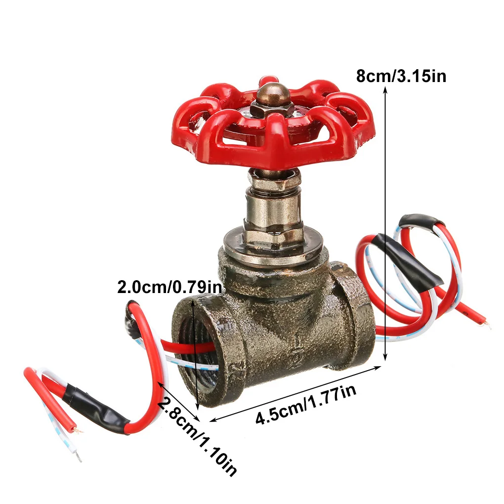

Water Pipe Stop Valve with Electric Wires 1 2 Inch Vintage Style Shut Off Valve for Tube Lamp