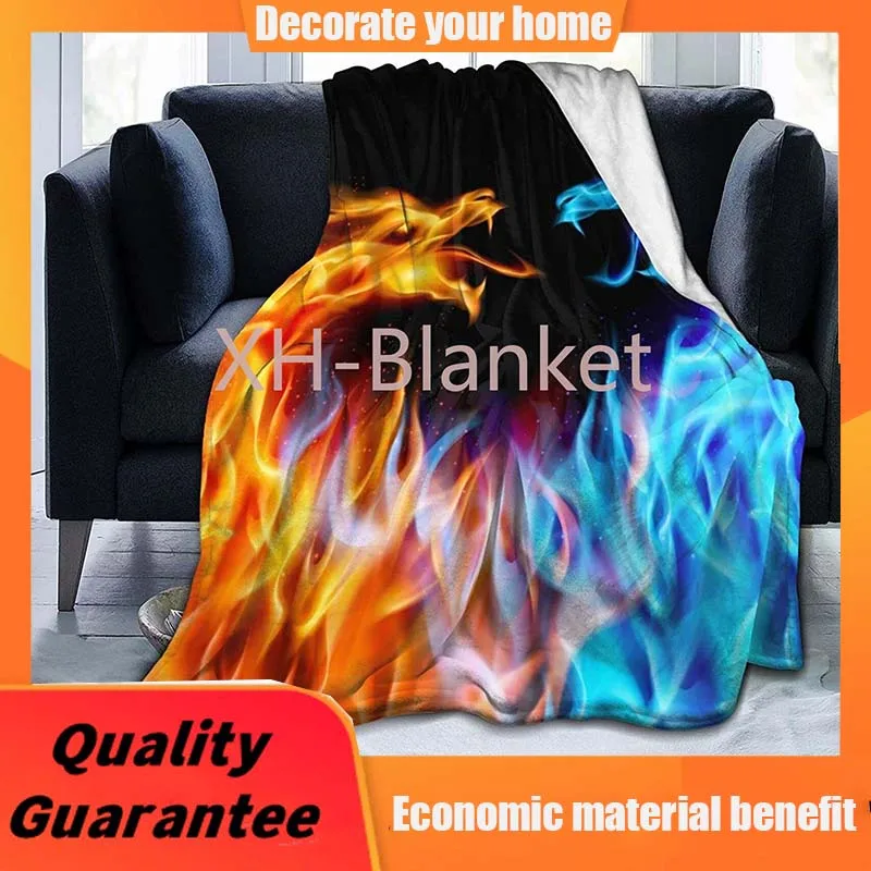 

Flame Dragon Throw Blankets Super Soft Microfiber Warm Fuzzy Plush Blanket Cozy Luxury Bed Blankets All Season for Couch/Sofa