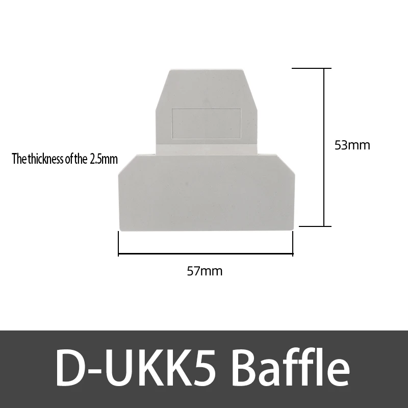 

10 шт. D-UKK3 UKK5 двойная уплотнительная пластина для панели, тип рельса, аксессуары для клемм проводов, перегородка, блок, торцевая крышка UKK3/5