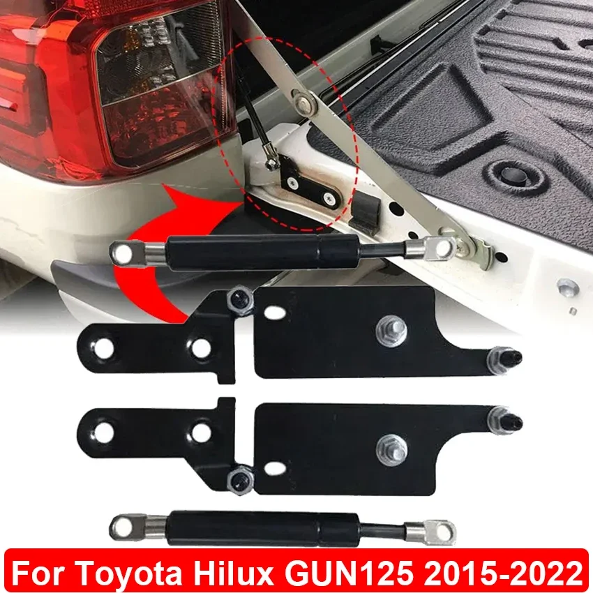 

2 шт. задний багажник, задняя дверь, замедлительный демпфер для Toyota Hilux GUN125 126 Revo 2015-2022, газовый амортизатор, вспомогательные стойки, автомобильные аксессуары