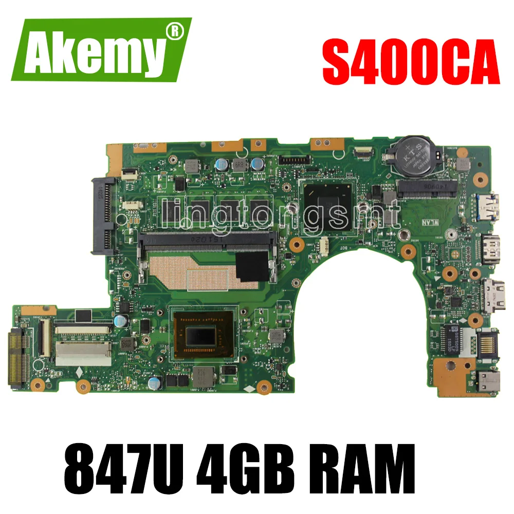 

S400CA motherboard 847U 4GB RAM For Asus S400 S400CA S500CA Laptop Motherboard S400CA Mainboard S400CA motherboard test 100% ok