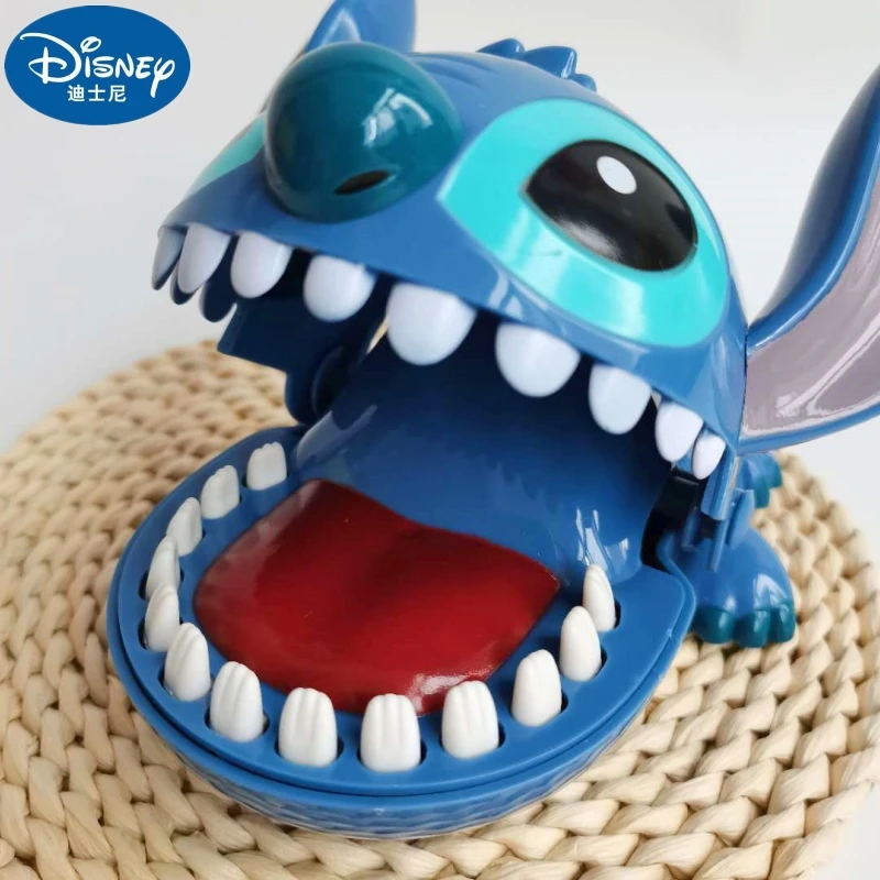 Disney Stitch Bite Finger Figures Anime Dentist Push Teeth Funny Game Model Toys Birthday Gifts For Kids Baby Toy
