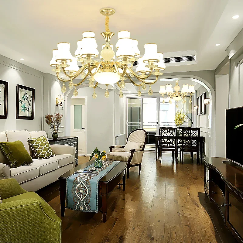 Европейская Современная Минималистичная домашняя хрустальная люстра для