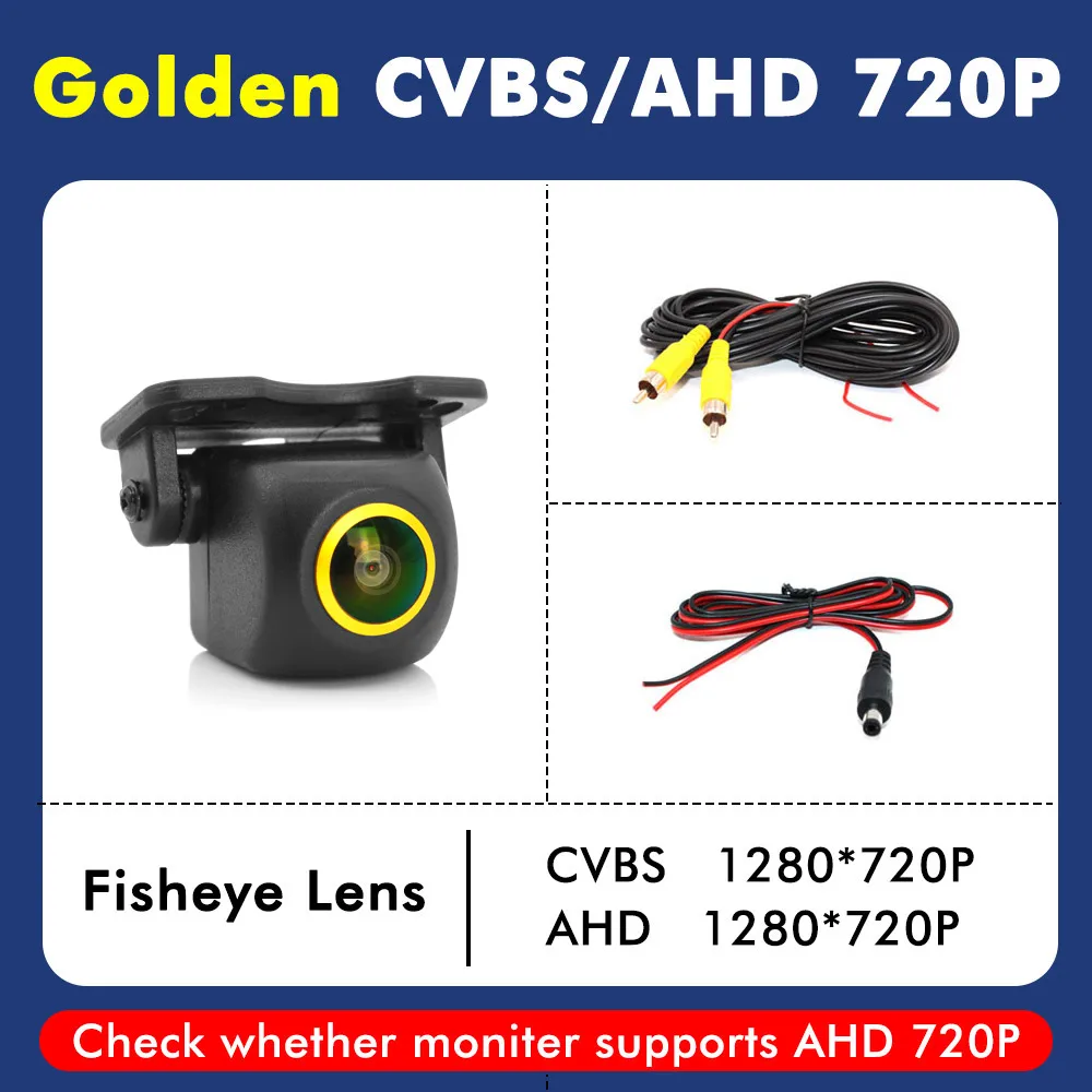 

Smartour AHD CCD 720P Автомобильная камера заднего вида сбоку/переднего/обднего вида Golden Fisheye HD ночного видения Водонепроницаемая универсальная камера заднего вида для автомобиля