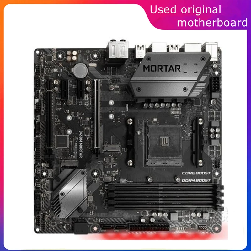 

Используется AM4 для AMD B450 B450M Строительная материнская плата компьютера PCI-E4.0 USB3.0 SATA3 AM4 DDR4 128G десктопная материнская плата