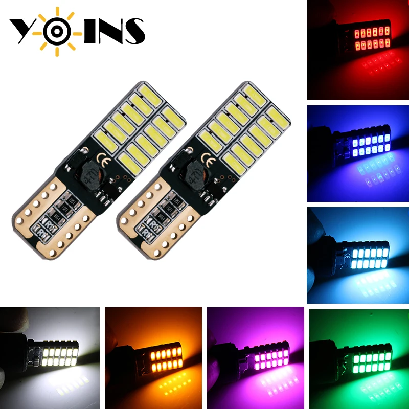 2 шт. Автомобильные светодиодные лампы 12 В T10 194 W5W 4014 24 SMD |