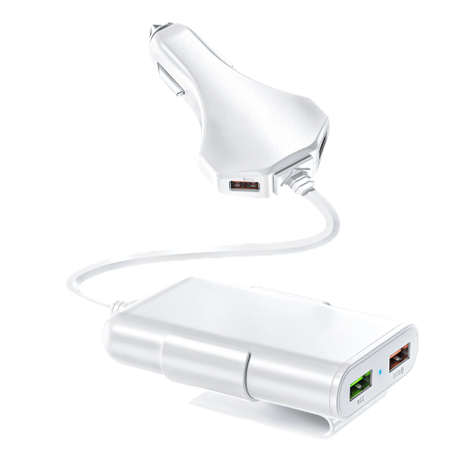 

4 Ports Lighter Adapter Car Charger Practical Multi Protection Portable With Cable Fast Charging Safe Auto Accessory