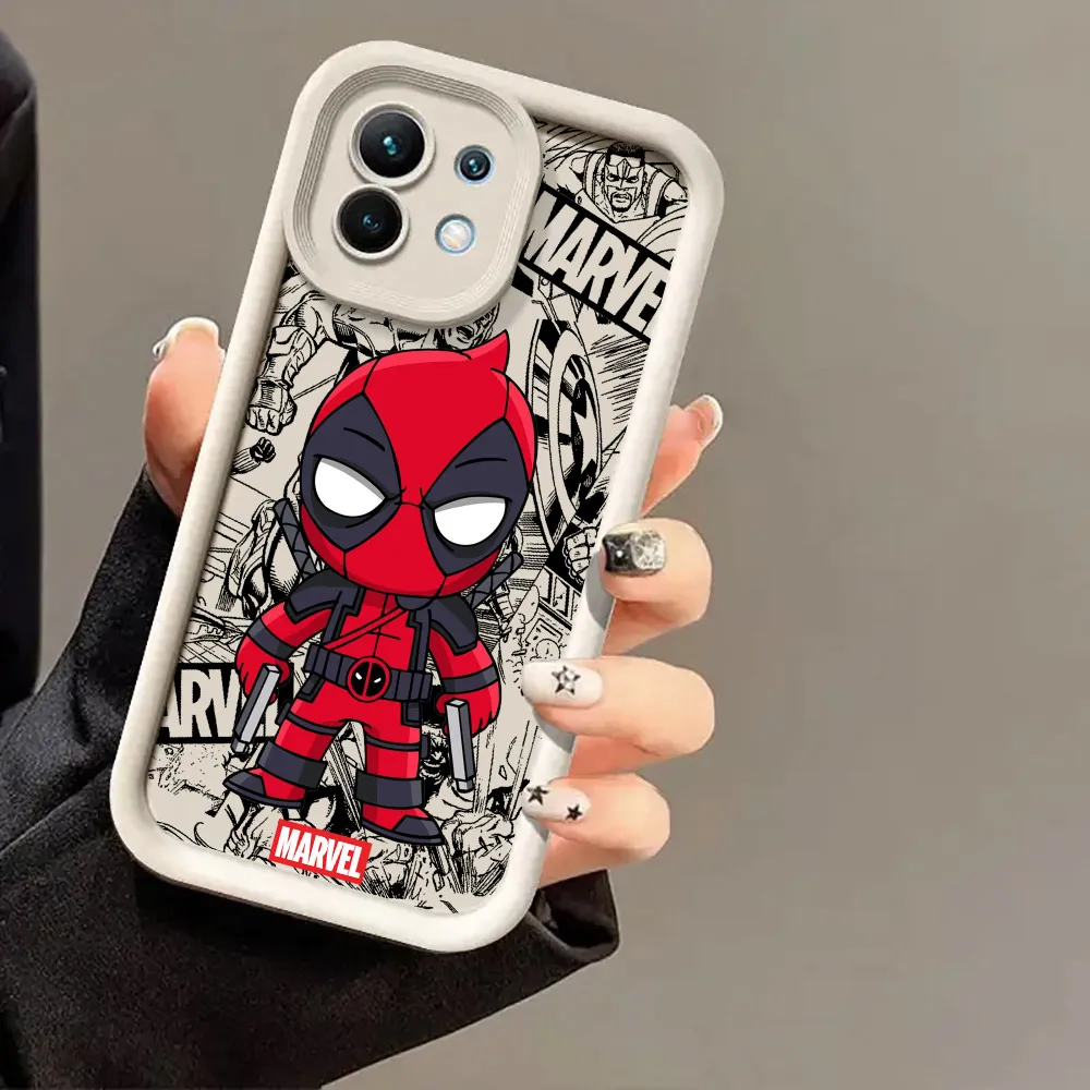 Чехол Marvel Cute Heroes Deadpool Groot для Xiaomi 13T 14T 15 15T Pro 17 Ultra Poco M7 M8 F8 F7 X6 X7 X8 Pro Max, противоударный чехол (art.: 3920daecbdbb3) - 3920daecbdbb3