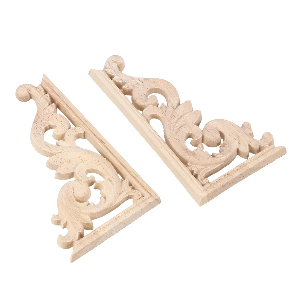 

Wood Applique Onlay Carved Appliques Onlays Furniture Corner Decorative Unpainted Wooden Cabinet Decal Wall Frame Frames Carving