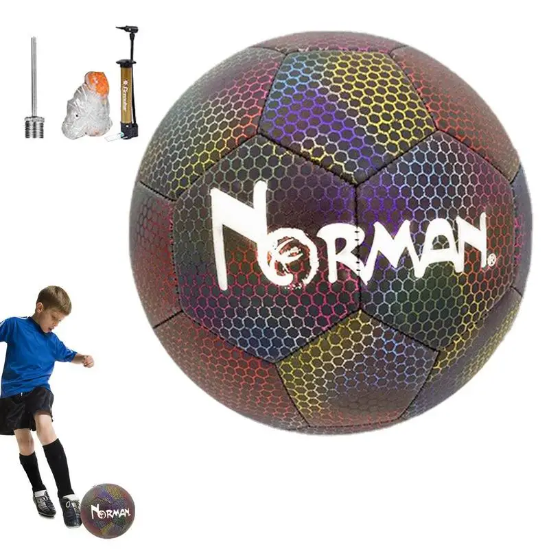 

Glowing Soccer Ball Size 4/5 Glowing Reflective Football Toy Soccer Gifts For Boys Girls Men Indoor And Outdoor Soccer Training