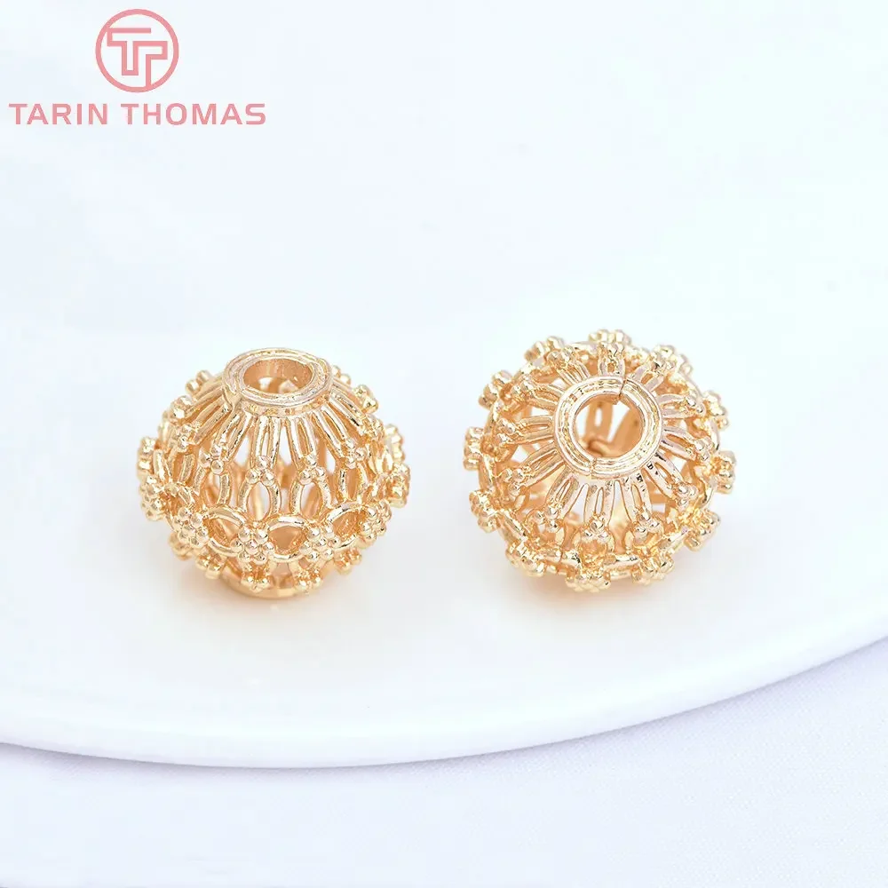 (2967)6 шт. 15 5x14 мм позолоченные латунные плетеные Полые бусины-разделители 24K бусины