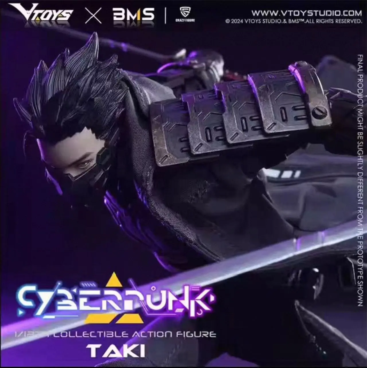 Фото В наличии VTOYS＆BMS TAKI VSD010 Cyberpunk Samurai: Такуми, фигурка 1/12, аниме-модель, модные игрушки, настольная кукла, коллекционные предметы №3