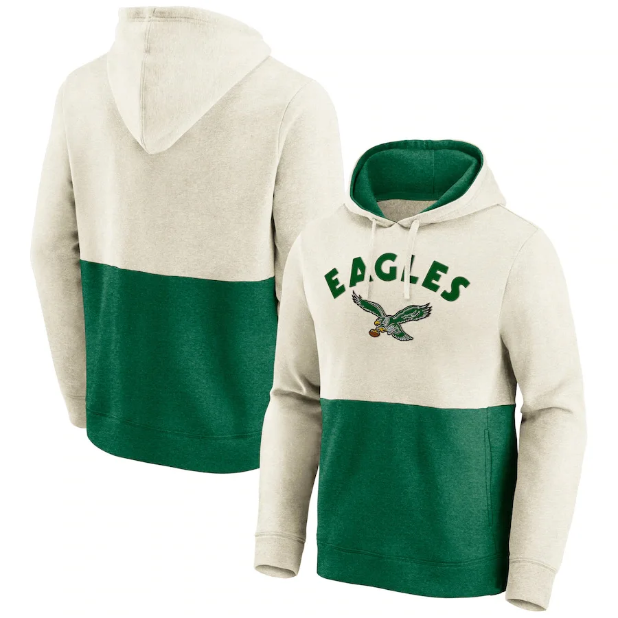 

Philadelphia Men American Hoodies sweatshirt Eagles Retro Fanatics Branded Arch Colorblock Pullover football Quality Man Hoodie