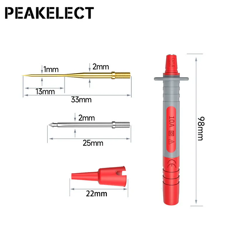 Набор тестовых щупов peakchoose P1300A 4 мм щупы с вилкой типа банан острые иглы 1 мм/2 8 шт. -