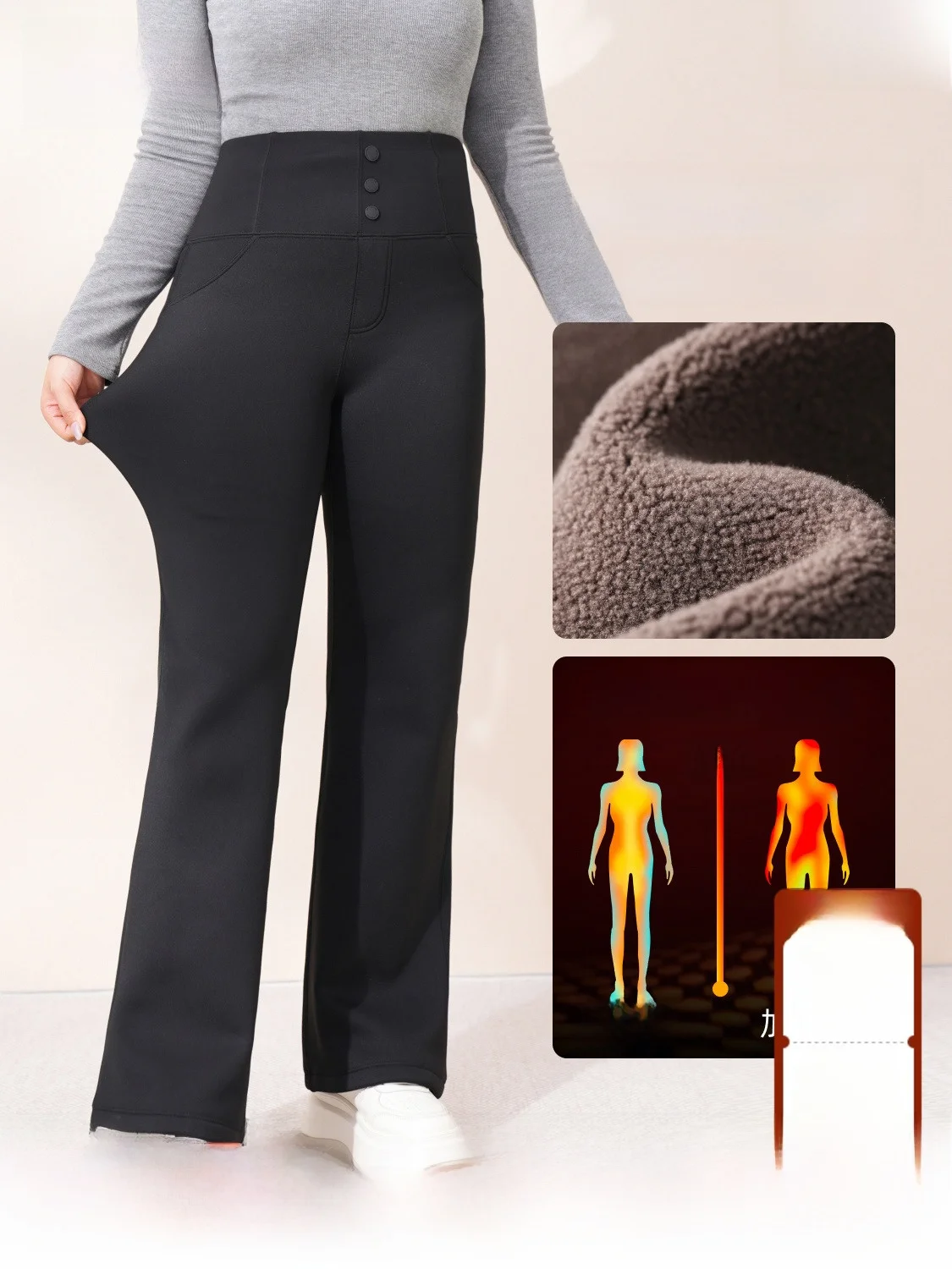 Большие размеры [толстый олимпийский флис на флисовой подкладке] Msshe Женская