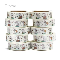 new 10pcslot 15mm x 10m easter day with cute bunny catoon washi tape scrapbook masking adhesive washi tape stationery
