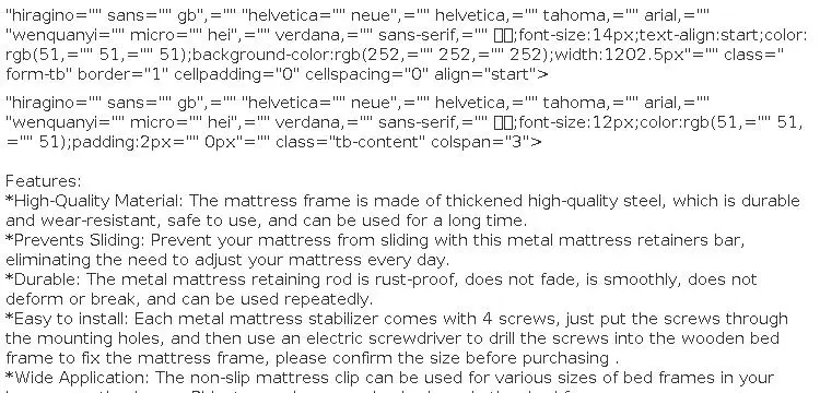 2pcs Bed Mattress Non-Slip Brackets Prevent Mattress Sliding Holder Frame Retainers Bar Sliding Stopper Tool For Asjustables Bed
