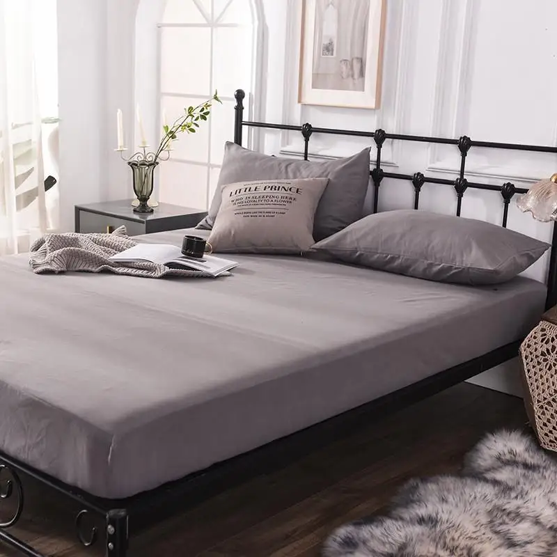 Bed Cover Mono Color Sheet Bedsheet Linen Spread Cotton