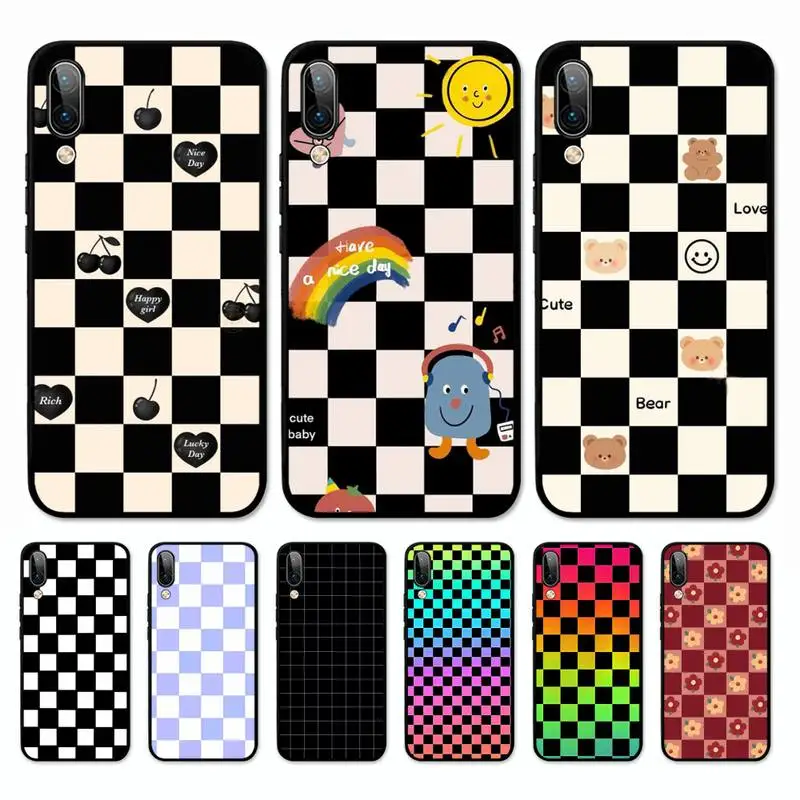 

Classic Plaid Phone Case for Vivo Y91C Y11 17 19 17 67 81 Oppo A9 2020 Realme c3