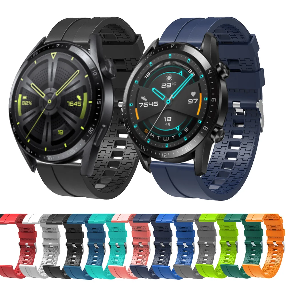 

Ремешок силиконовый для Huawei Watch GT2/GT3 42/46 мм, сменный спортивный браслет Runner для Honor Magic 2/GS Pro, 20 мм 22 мм