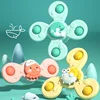 1pcs Suction Cups Spinning Top Toy For Baby Game Infant Teether Relief Stress Educational Rotating Rattle Bath Toys For Children 2