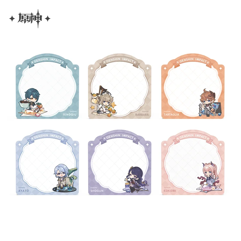 2024 аниме Genshin Impact сладкая летняя серия блокнот липкая заметка Kamisato Ayato Xingqiu Tartaglia