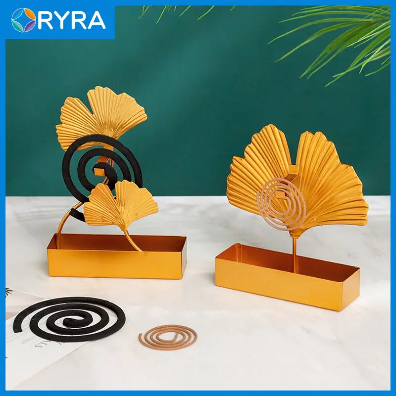 

ginkgo leaf Mosquito Coil Holder wrought iron fireproof hanging mosquito coil shelf home indoor Mosquito Repellent Coil Holder