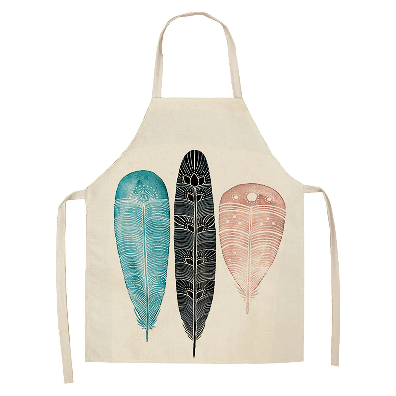 

Кухонный Фартук с длинным рукавом, Плетеный нейтральный Кухонный Фартук с тропической имитацией природы, с подвесным воротником, для кулин...