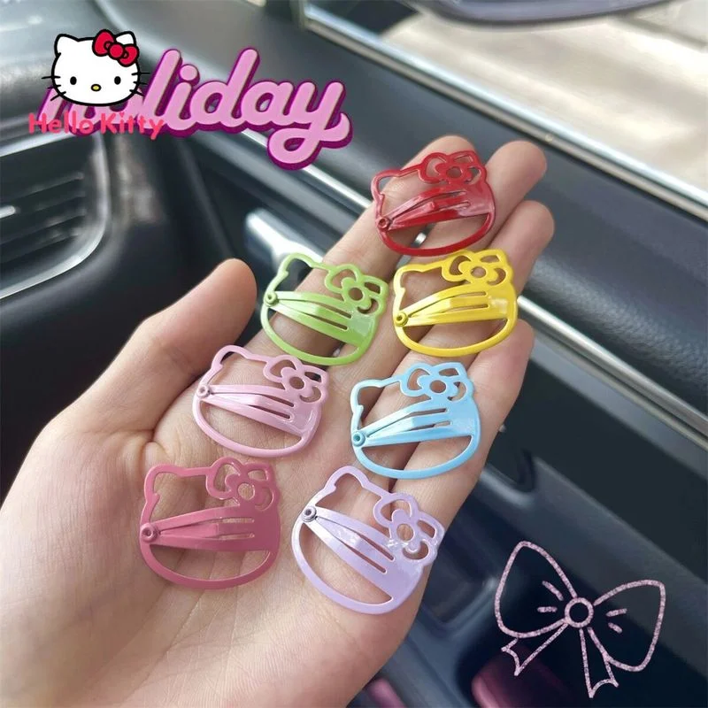 

Hello Kitty Hairpin KT Cat BBhairclip Cartoon Decoration Bangs Hair Accessories Girl's Barrettes Hollow Niche Design Headwear