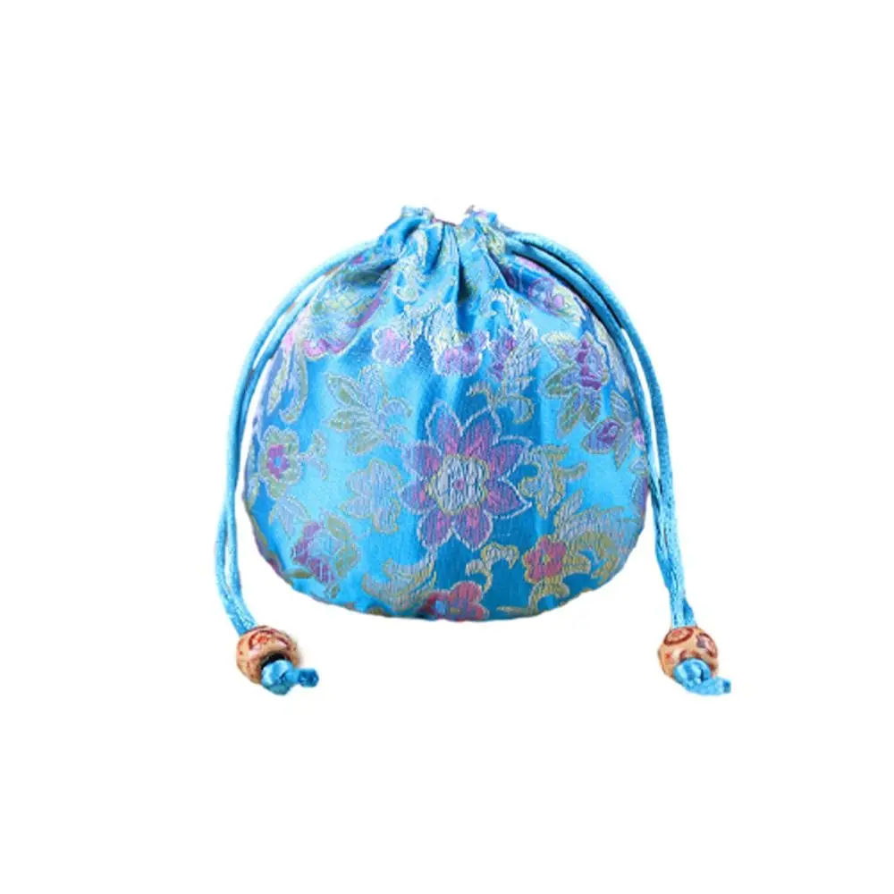 

Пакет на шнурке с вышивкой в китайском стиле, праздничный пакет для сахара с бисером и цветочным рисунком, вместительная упаковочная сумка для ювелирных изделий