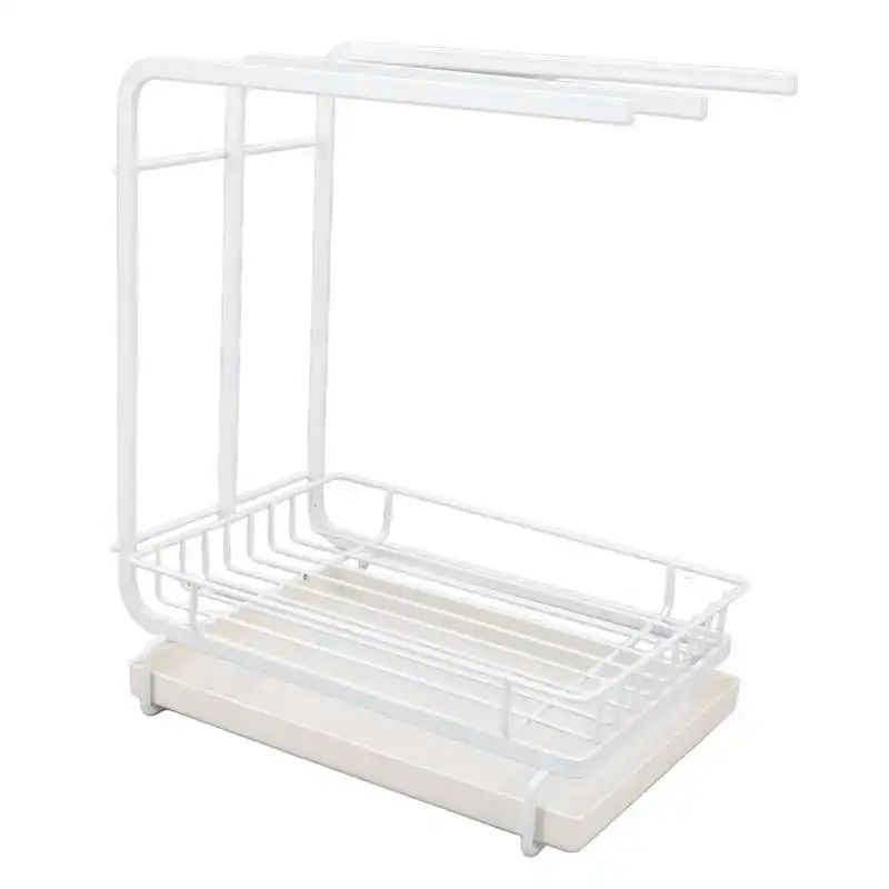 

Spice Tool Dishcloth Holder Space Saving Dual Use Fast Drying Sink Sponge Rag Rack for Kitchen Brushes Bottles Kitchen Spice