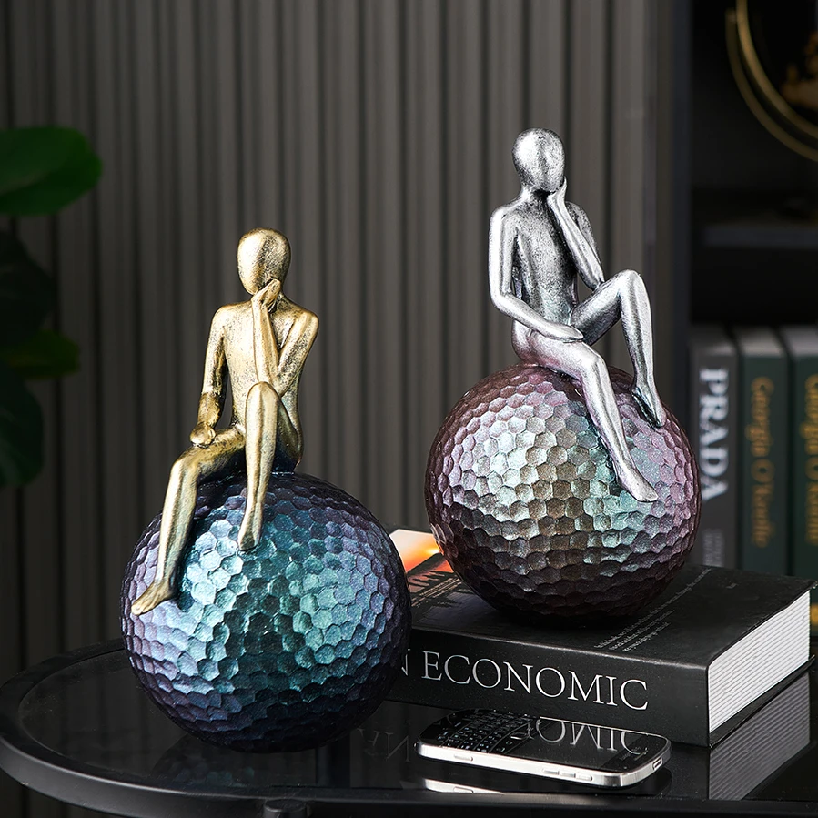 

Decorative Figures Modern Thinker Desk Accessories Abstract Sculptures Figurines for Decoration Gothic Home Decor Home Room Gift